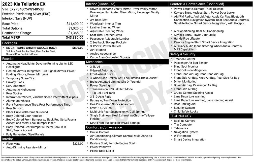 Used 2023 Kia Telluride EX w/ EX Captain's Chair Package image 6