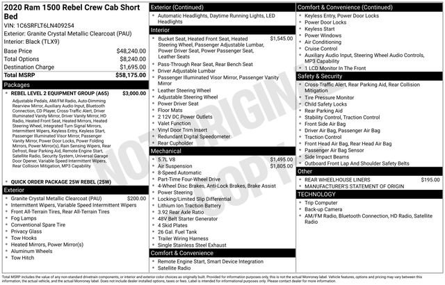 Used 2020 RAM 1500 Rebel w/ Rebel Level 2 Equipment Group AWD/4WD image 31