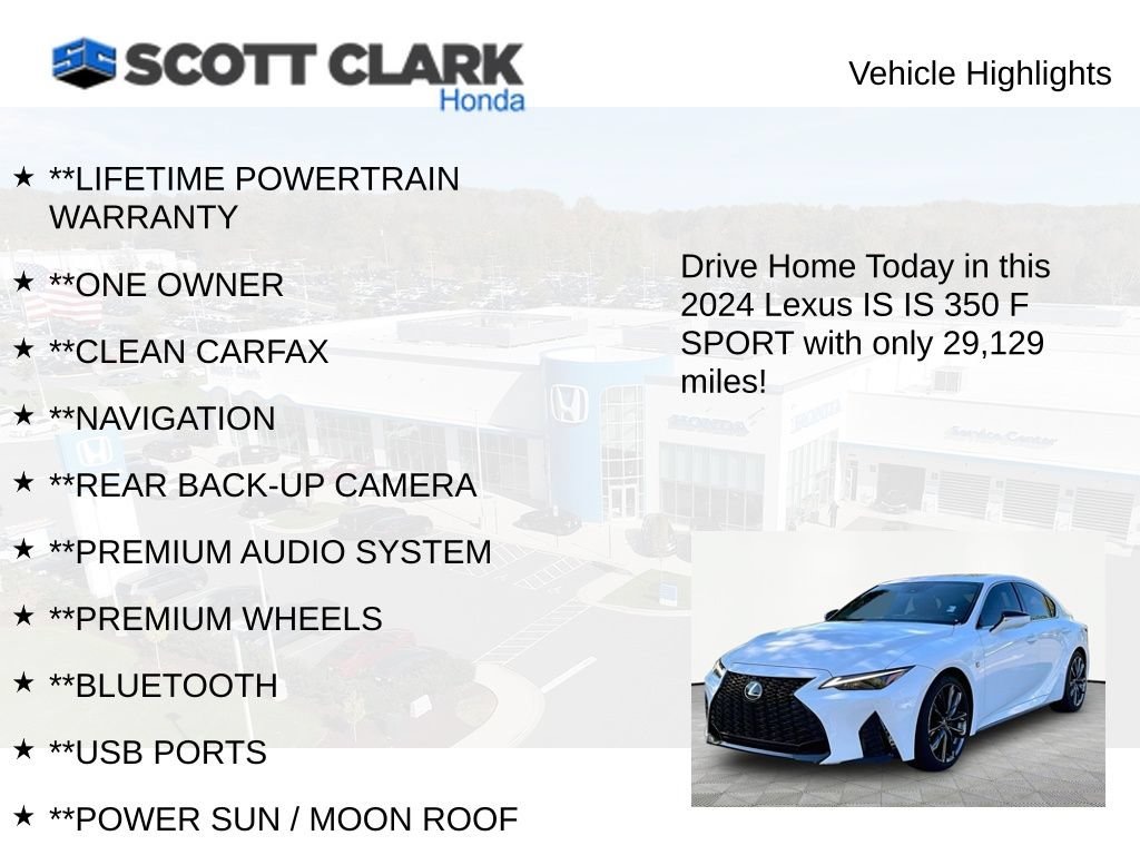 Used 2024 Lexus IS 350 F Sport w/ Navigation Package RWD image 12