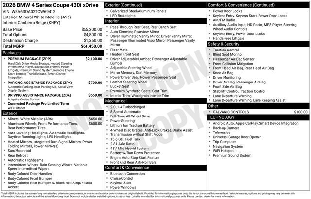 New 2026 BMW 430i xDrive Coupe w/ Premium Package image 4