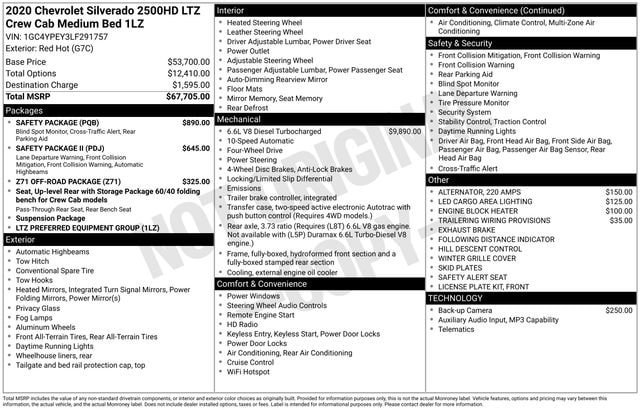 Certified 2020 Chevrolet Silverado 2500 LTZ w/ Safety Package AWD/4WD image 32
