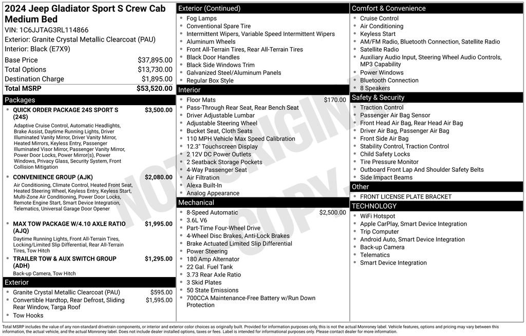 Used 2024 Jeep Gladiator Sport AWD/4WD image 9