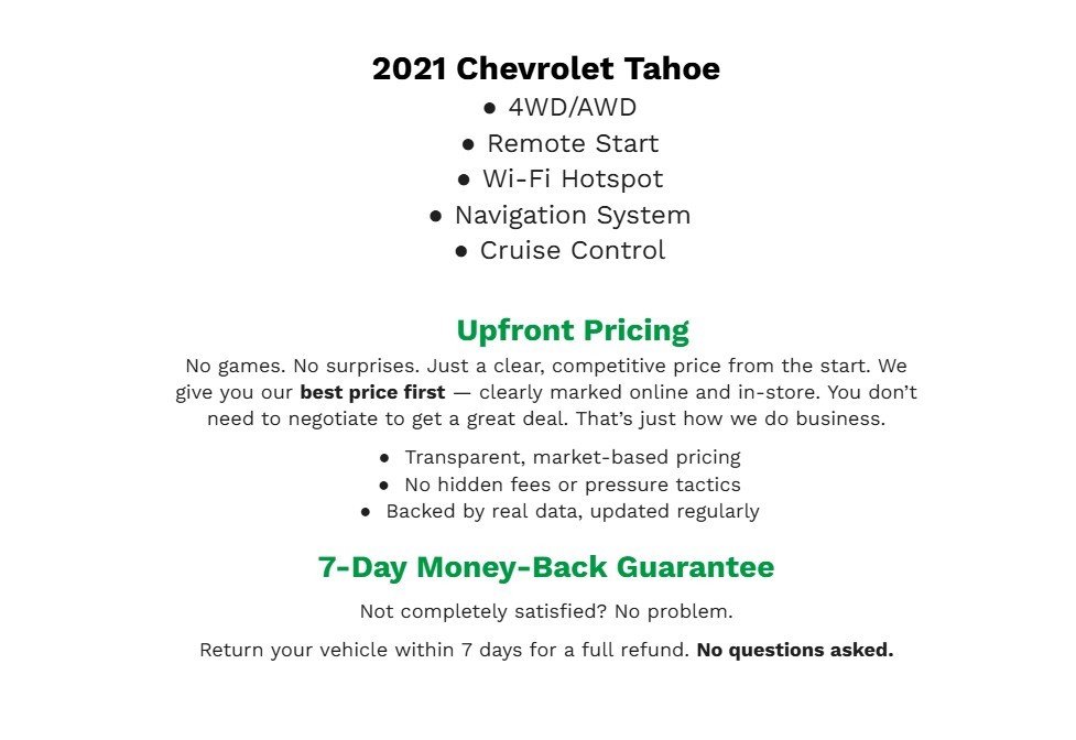 Used 2021 Chevrolet Tahoe LT w/ LT Signature Package AWD/4WD image 2