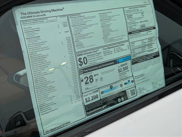 New 2026 BMW Z4 sDrive30i w/ Shadowloine Package RWD image 17
