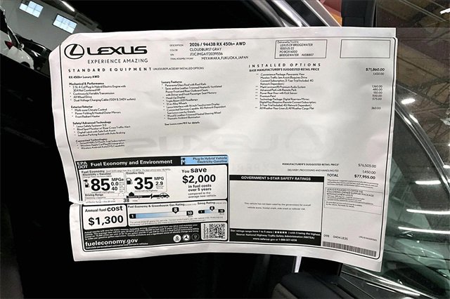 New 2026 Lexus RX 450h 450h+ Luxury image 14