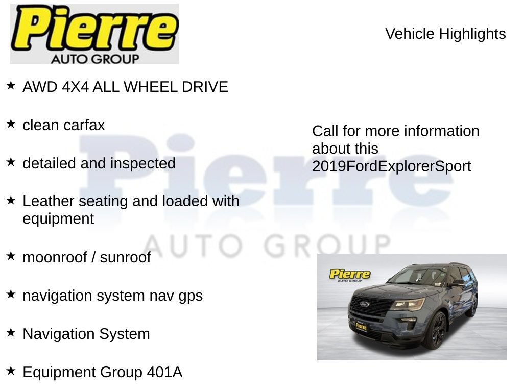 Used 2019 Ford Explorer Sport w/ Equipment Group 401A AWD/4WD image 7
