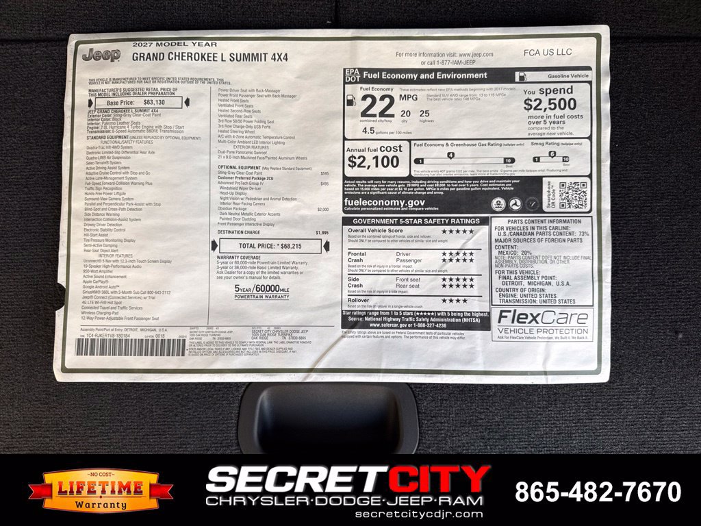 New 2027 Jeep Grand Cherokee L Summit AWD/4WD image 61