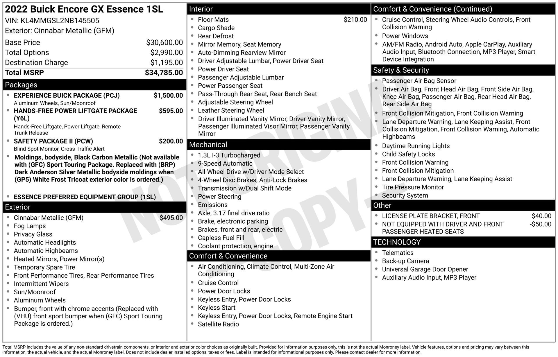 Used 2022 Buick Encore GX Essence w/ Experience Buick Package AWD/4WD image 5