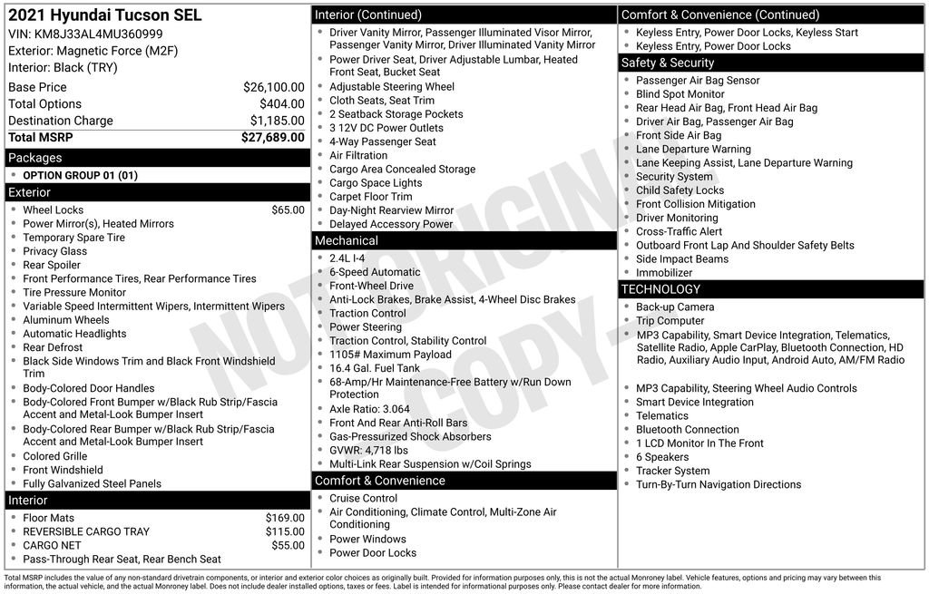 Used 2021 Hyundai Tucson SEL FWD image 2