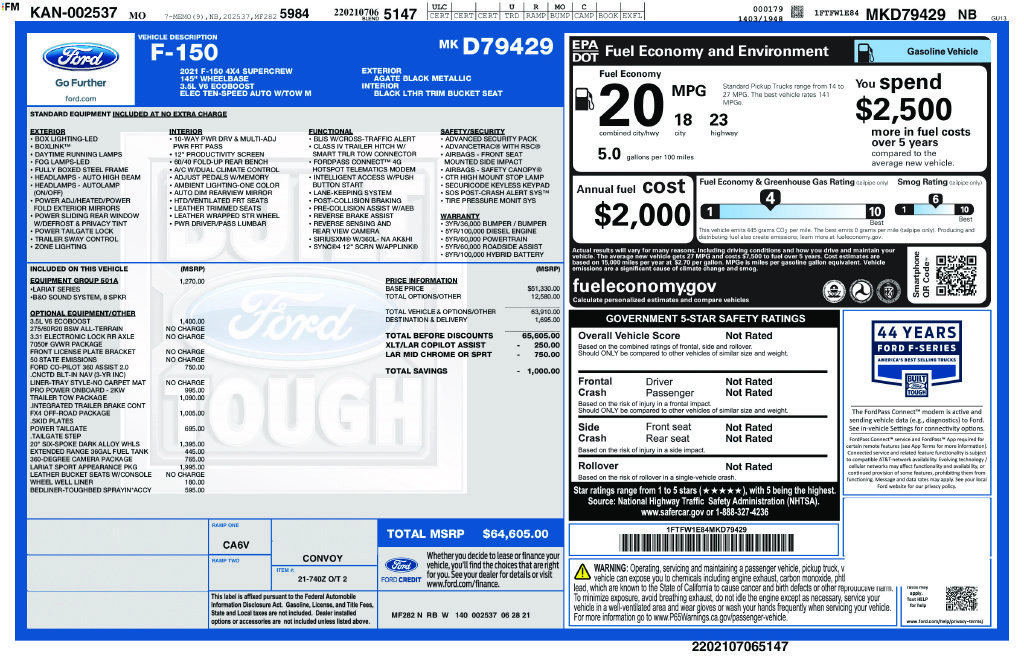 Used 2021 Ford F150 Lariat AWD/4WD image 69