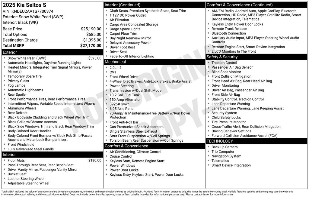 Used 2025 Kia Seltos S FWD image 5