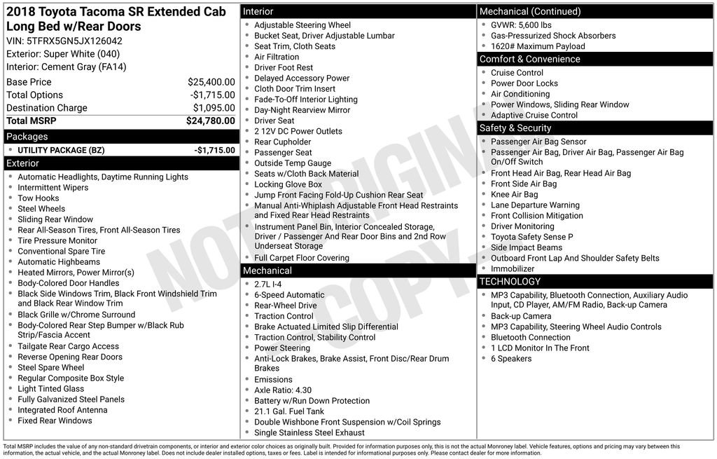 Used 2018 Toyota Tacoma SR RWD image 28