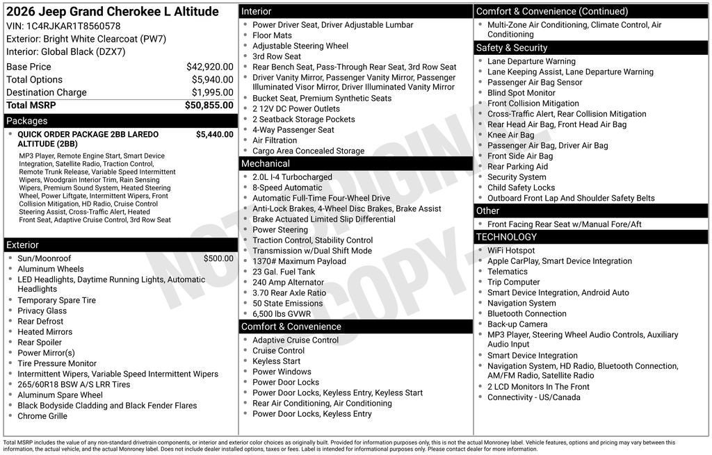 New 2026 Jeep Grand Cherokee L 4WD image 29