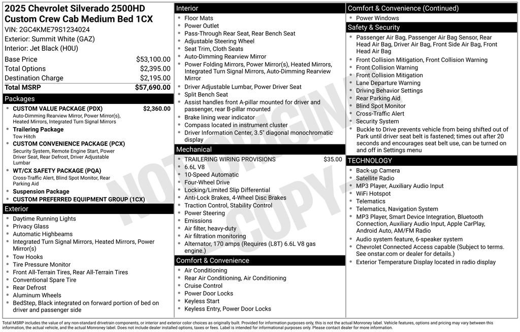 Certified 2025 Chevrolet Silverado 2500 Custom w/ Custom Value Package AWD/4WD image 10