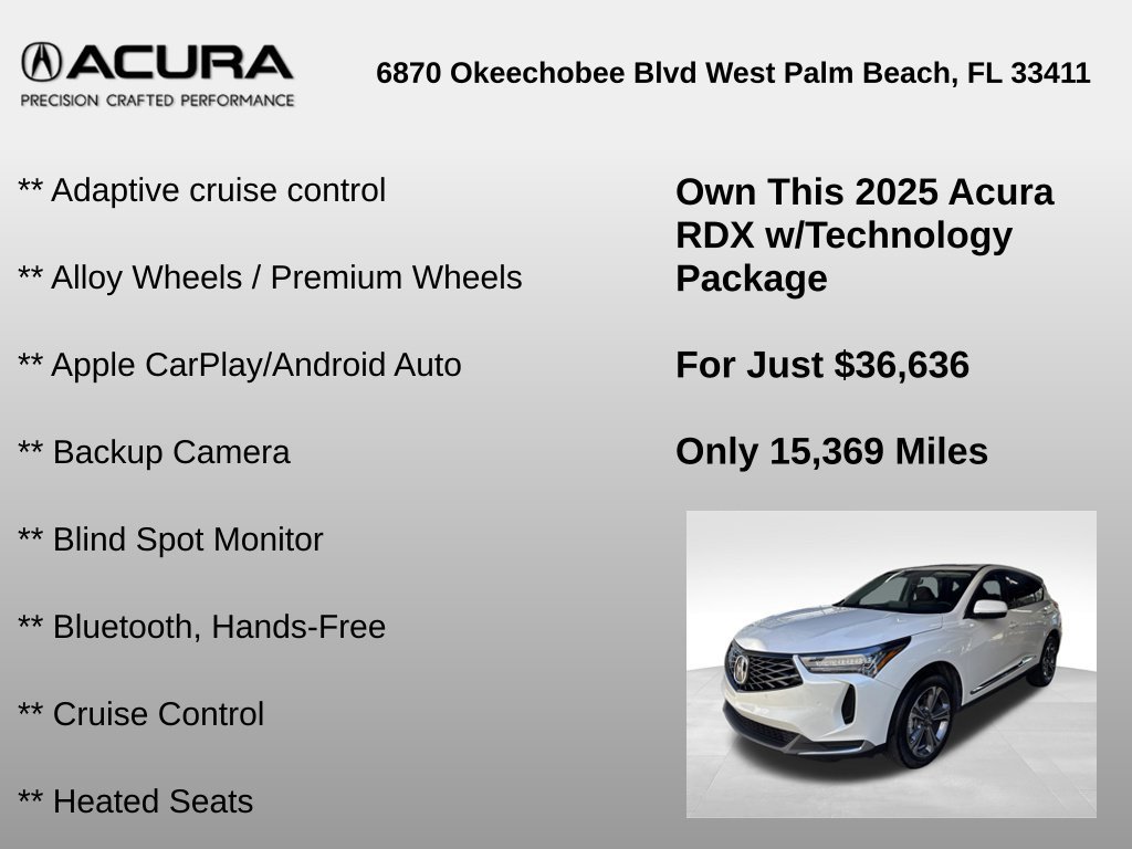 Certified 2025 Acura RDX w/ Technology Package AWD/4WD image 6