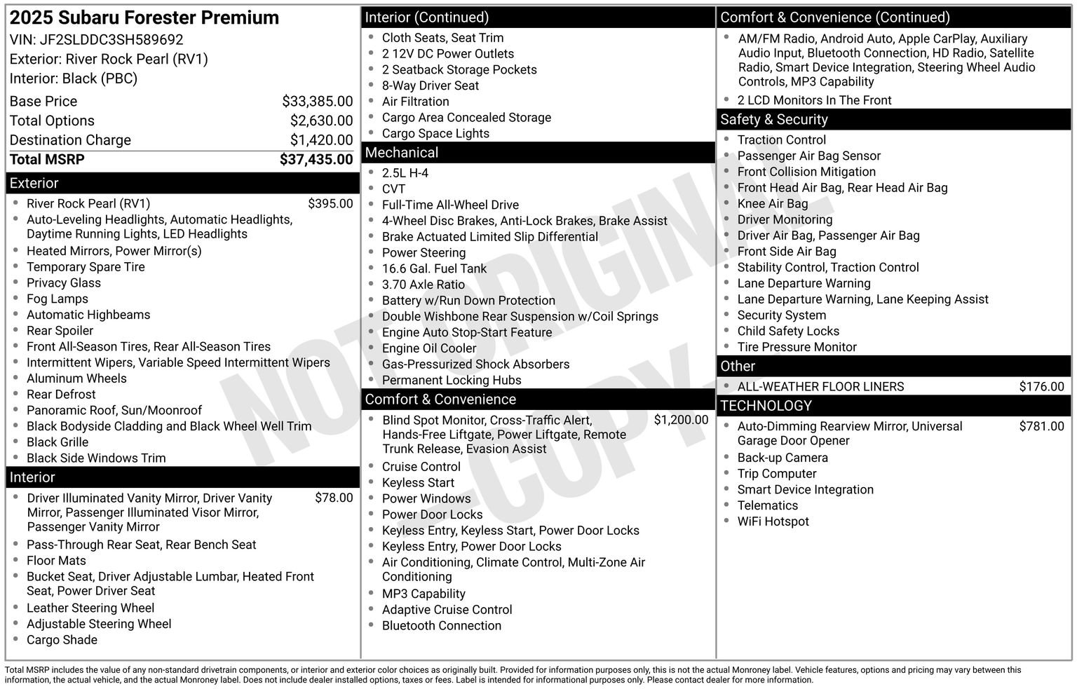Certified 2025 Subaru Forester Premium AWD/4WD image 34