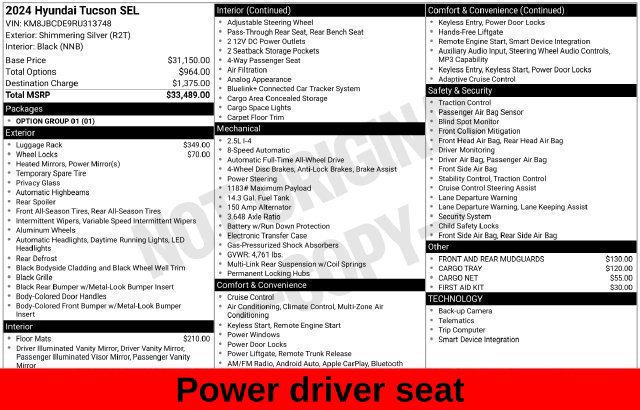 Used 2024 Hyundai Tucson SEL AWD/4WD image 23