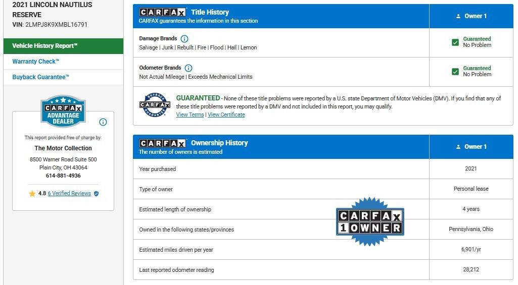 Used 2021 Lincoln Nautilus Reserve w/ Equipment Group 201A image 15