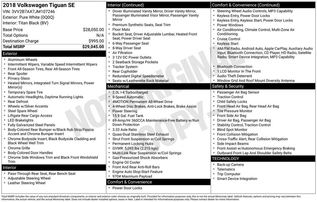 Used 2018 Volkswagen Tiguan SE image 39