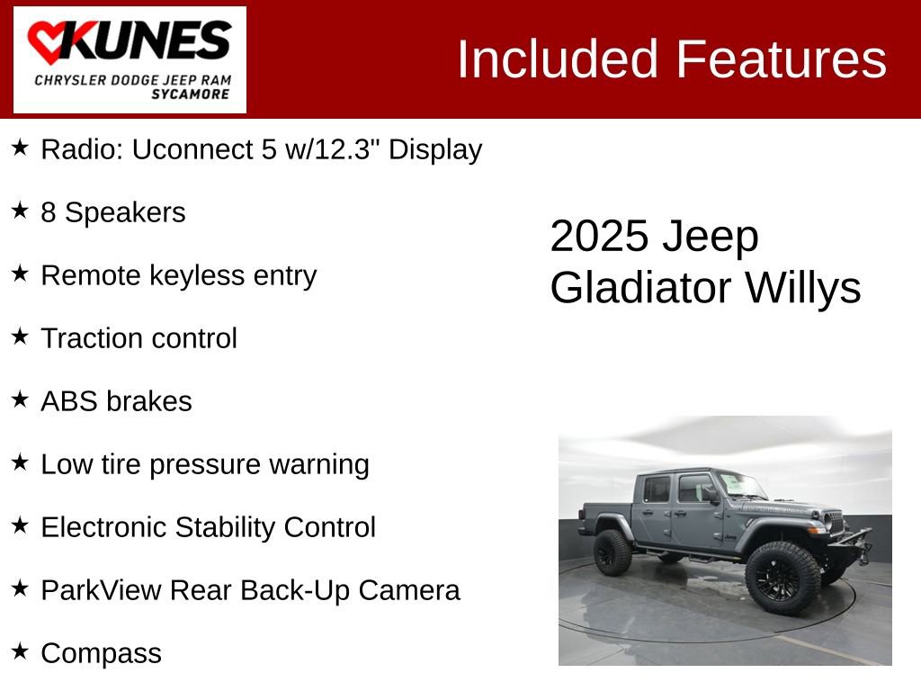 New 2025 Jeep Gladiator Willys image 3