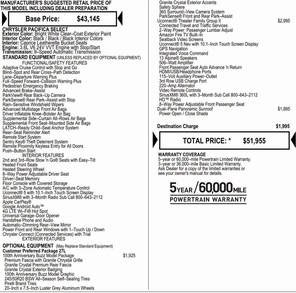 New 2026 Chrysler Pacifica Select image 2