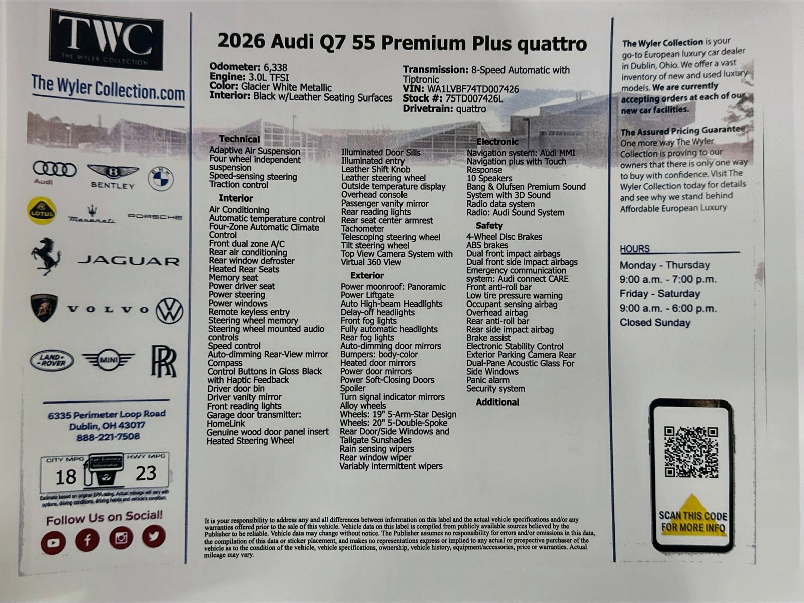 Used 2026 Audi Q7 3.0T Premium Plus w/ Premium Plus Package AWD/4WD image 47