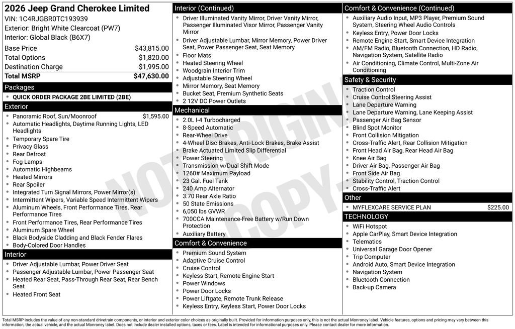 New 2026 Jeep Grand Cherokee Limited RWD image 9
