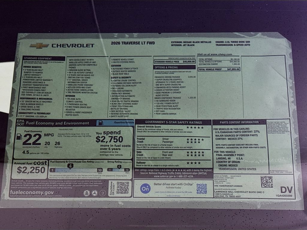 New 2026 Chevrolet Traverse LT w/ Enhanced Driving Package FWD image 20