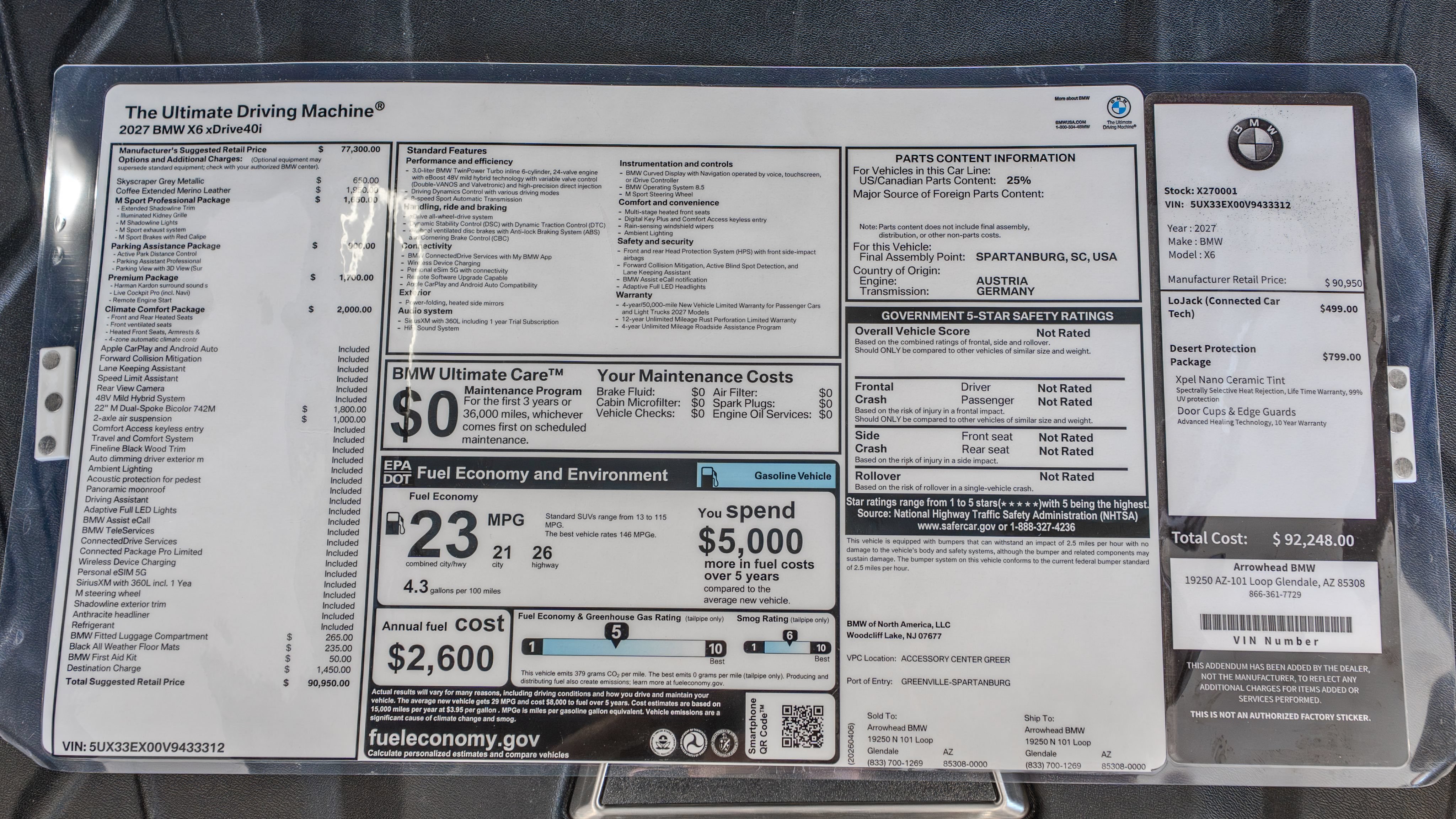 Used 2027 BMW X6 xDrive40i w/ Climate Comfort Package AWD/4WD image 36