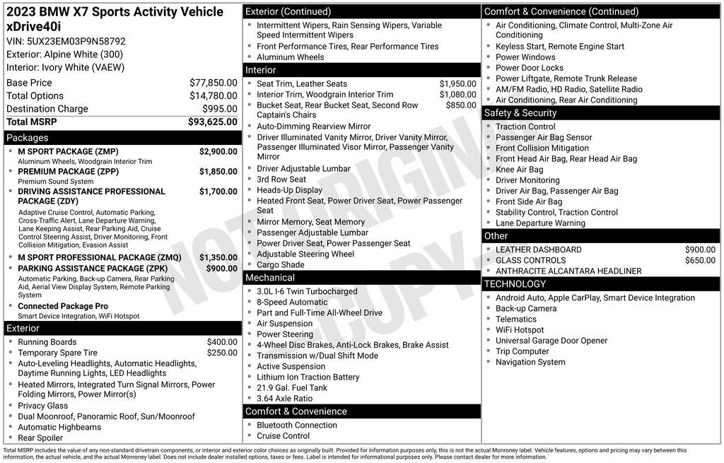 Used 2023 BMW X7 xDrive40i w/ M Sport Package image 3