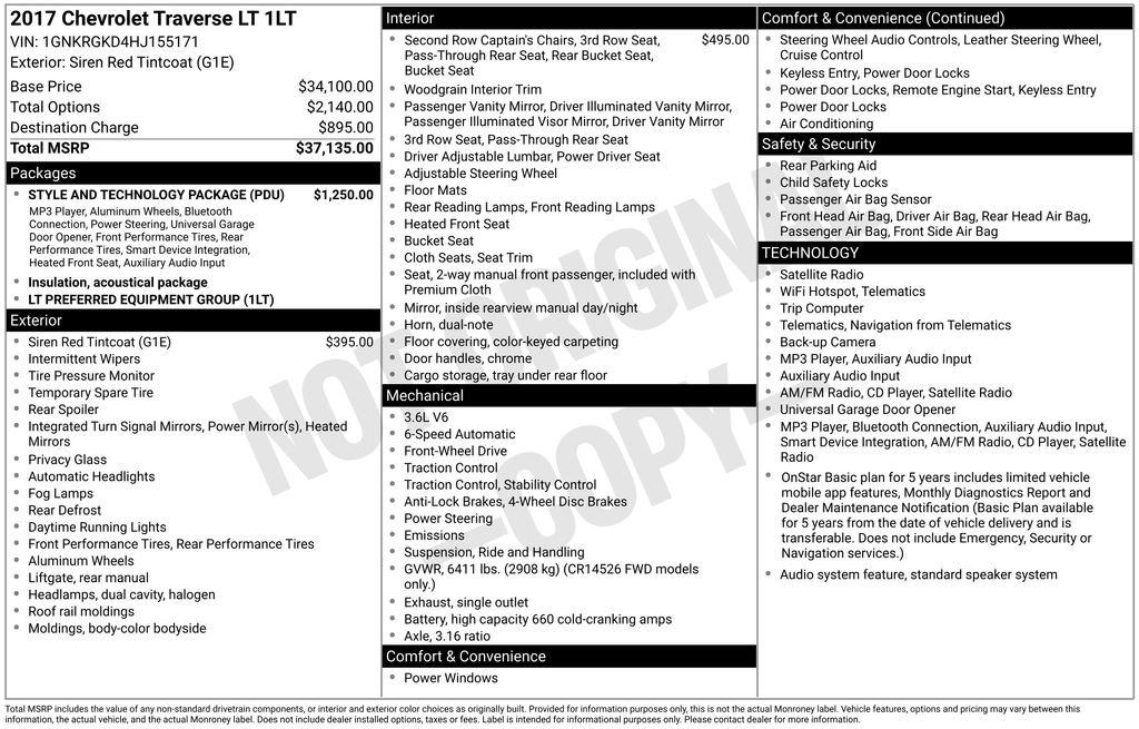 Used 2017 Chevrolet Traverse LT w/ Style and Technology Package FWD image 11