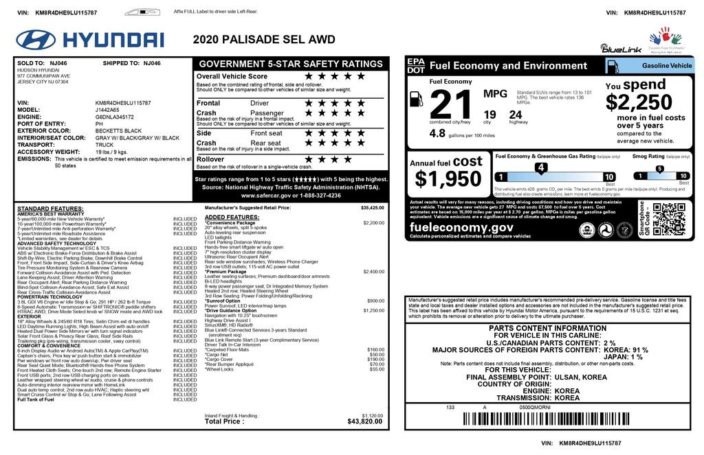 Used 2020 Hyundai Palisade SEL AWD/4WD image 3