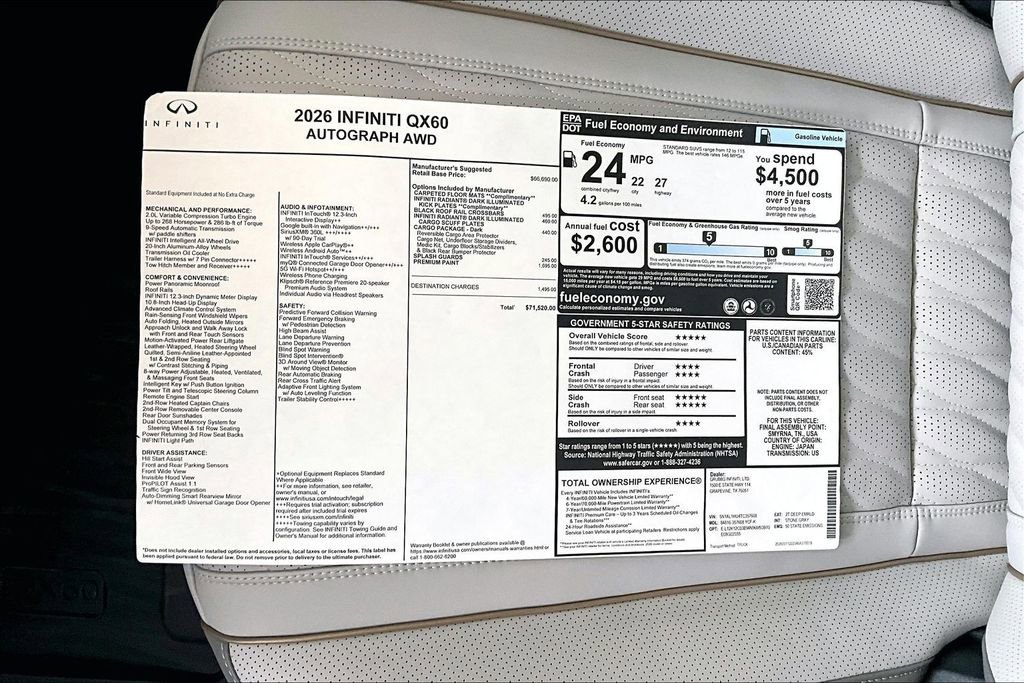 New 2026 INFINITI QX60 Autograph w/ Dark Cargo Package image 38