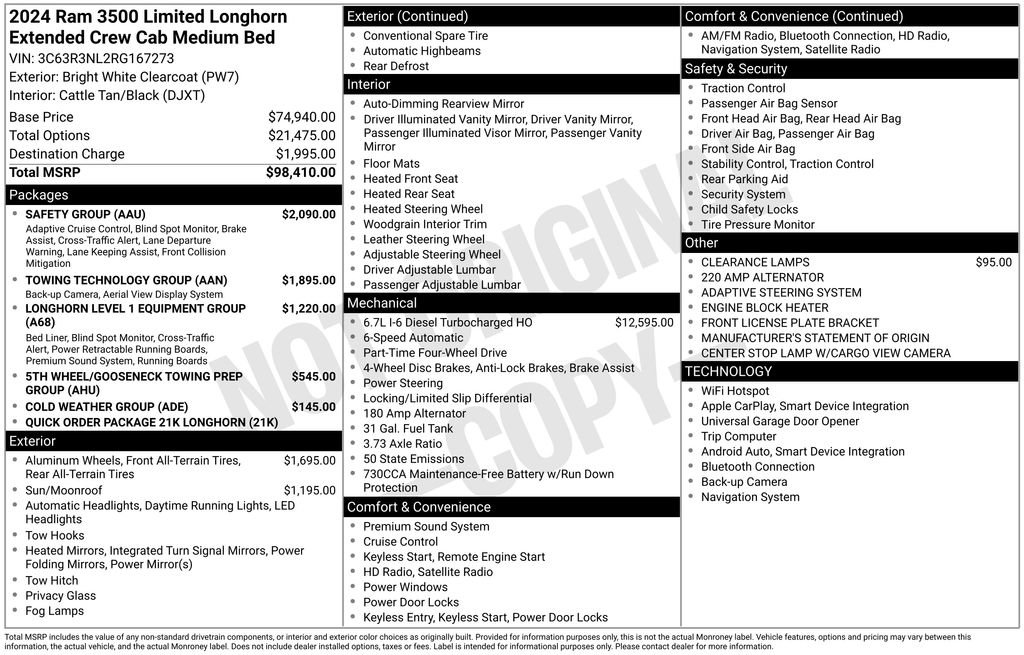 Certified 2024 RAM 3500 Limited w/ Safety Group AWD/4WD image 62