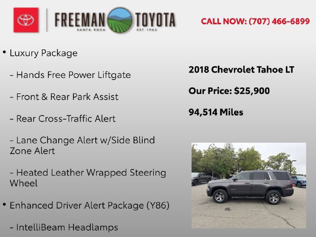 Used 2018 Chevrolet Tahoe LT w/ Luxury Package AWD/4WD image 13