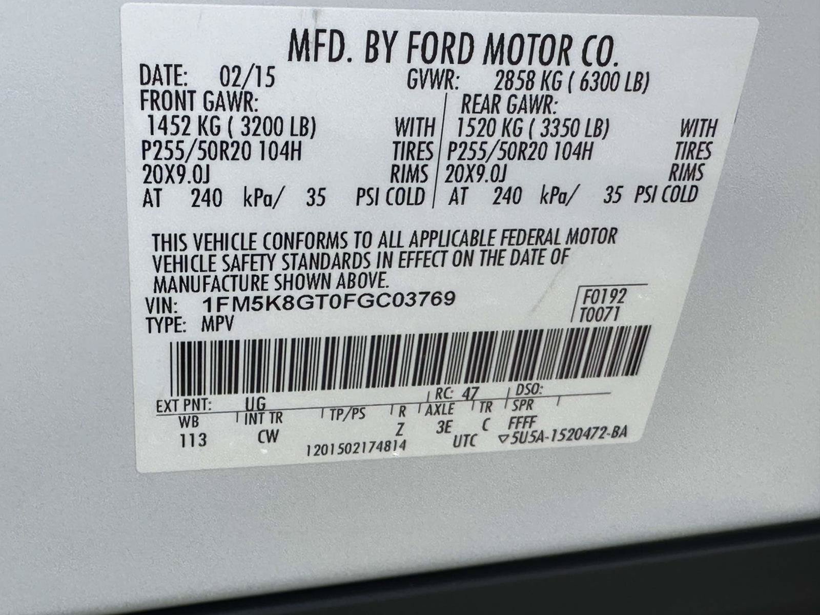 Used 2015 Ford Explorer Sport w/ Equipment Group 401A AWD/4WD image 30