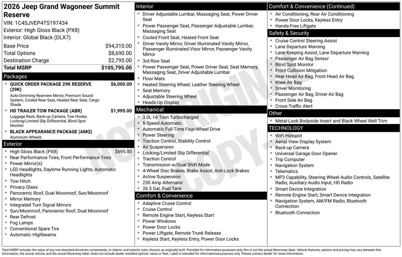 New 2026 Jeep Grand Wagoneer Summit AWD/4WD image 39
