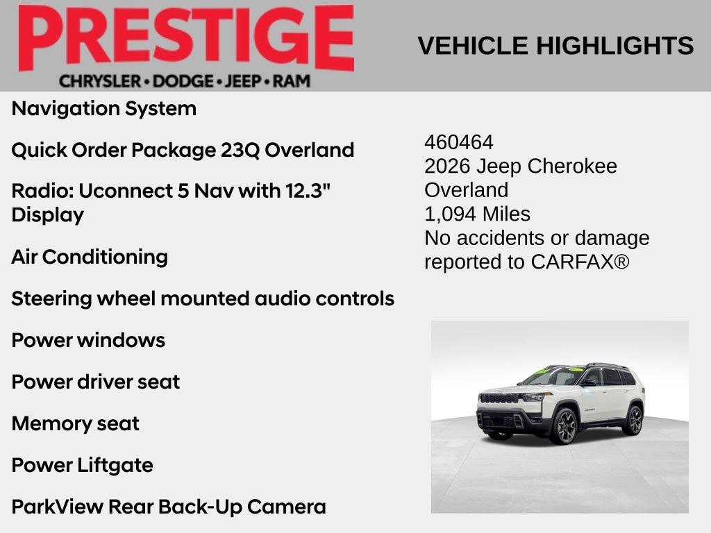 Used 2026 Jeep Cherokee Overland AWD/4WD image 2