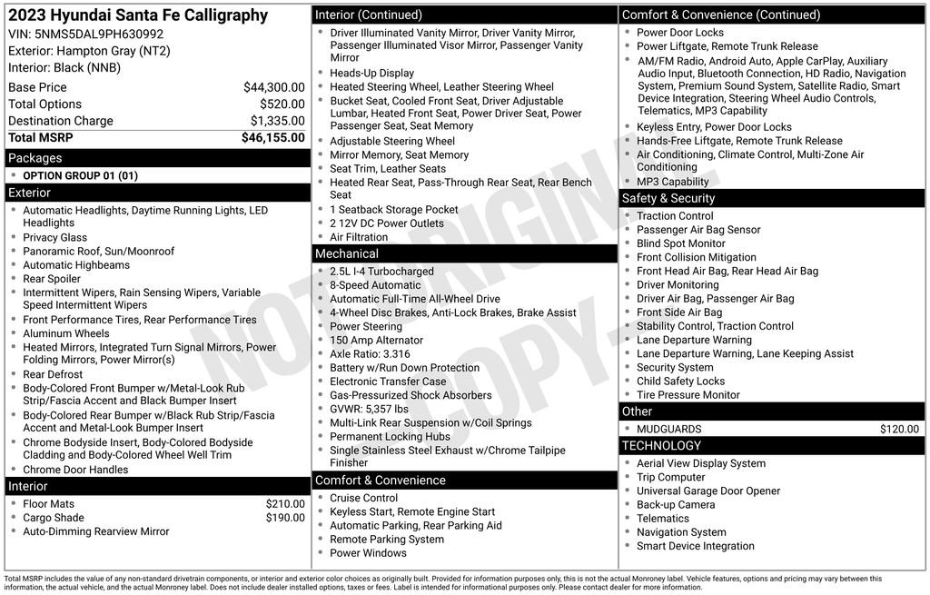Used 2023 Hyundai Santa Fe Calligraphy image 43