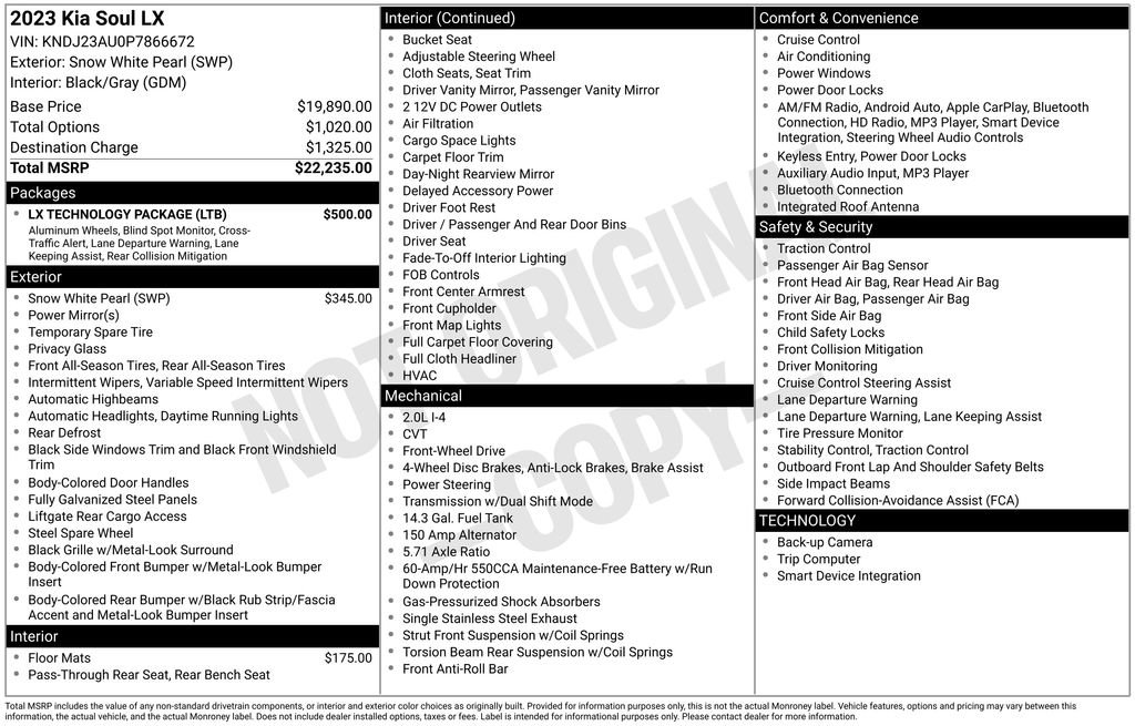 Used 2023 Kia Soul LX w/ LX Technology Package FWD image 6