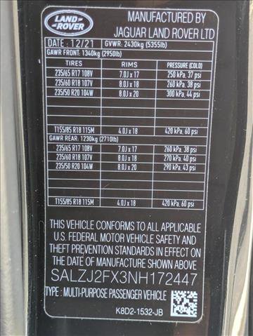 Certified 2022 Land Rover Range Rover Evoque S image 25