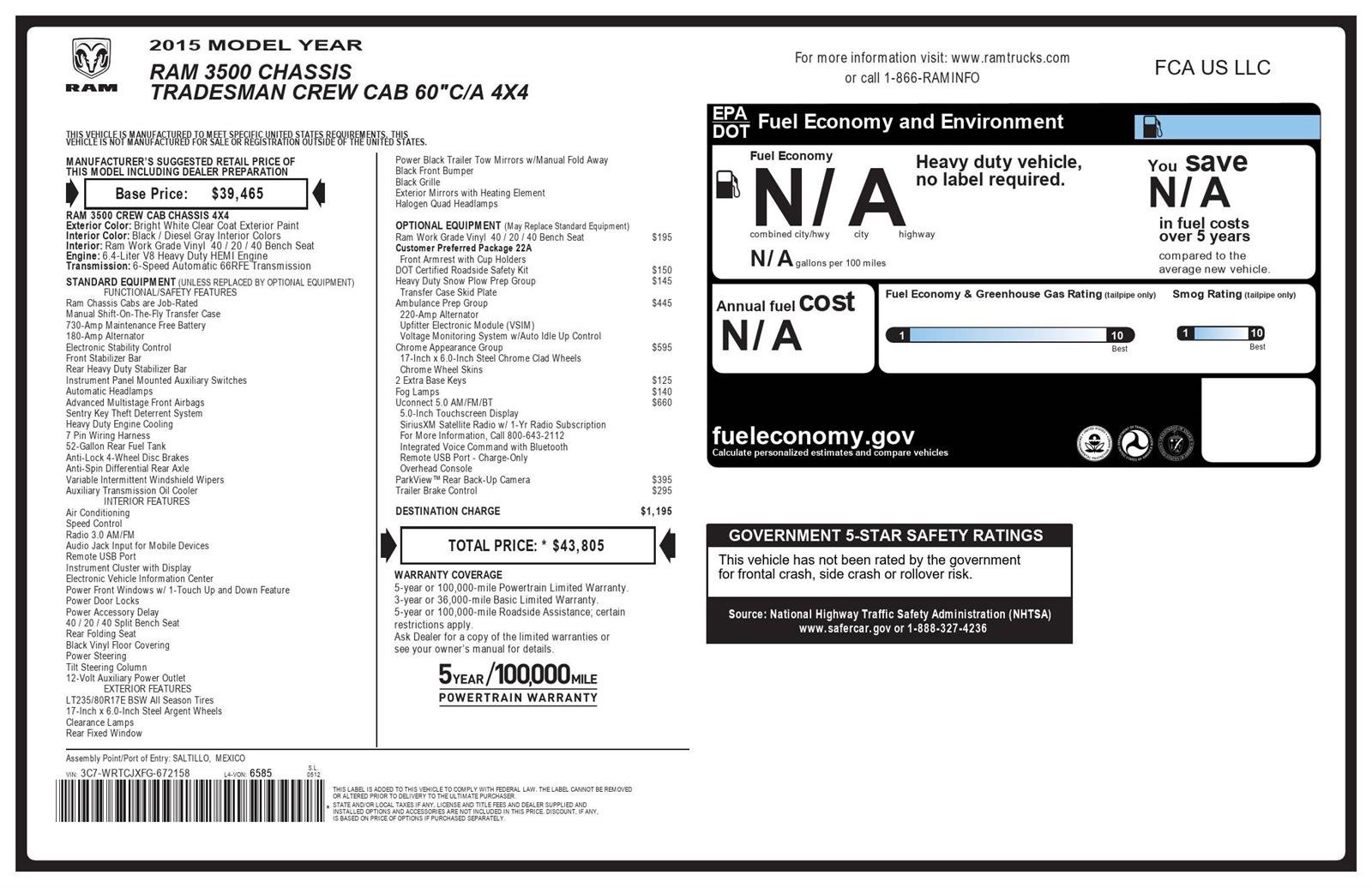 Used 2015 RAM 3500 Tradesman w/ Chrome Appearance Group image 4
