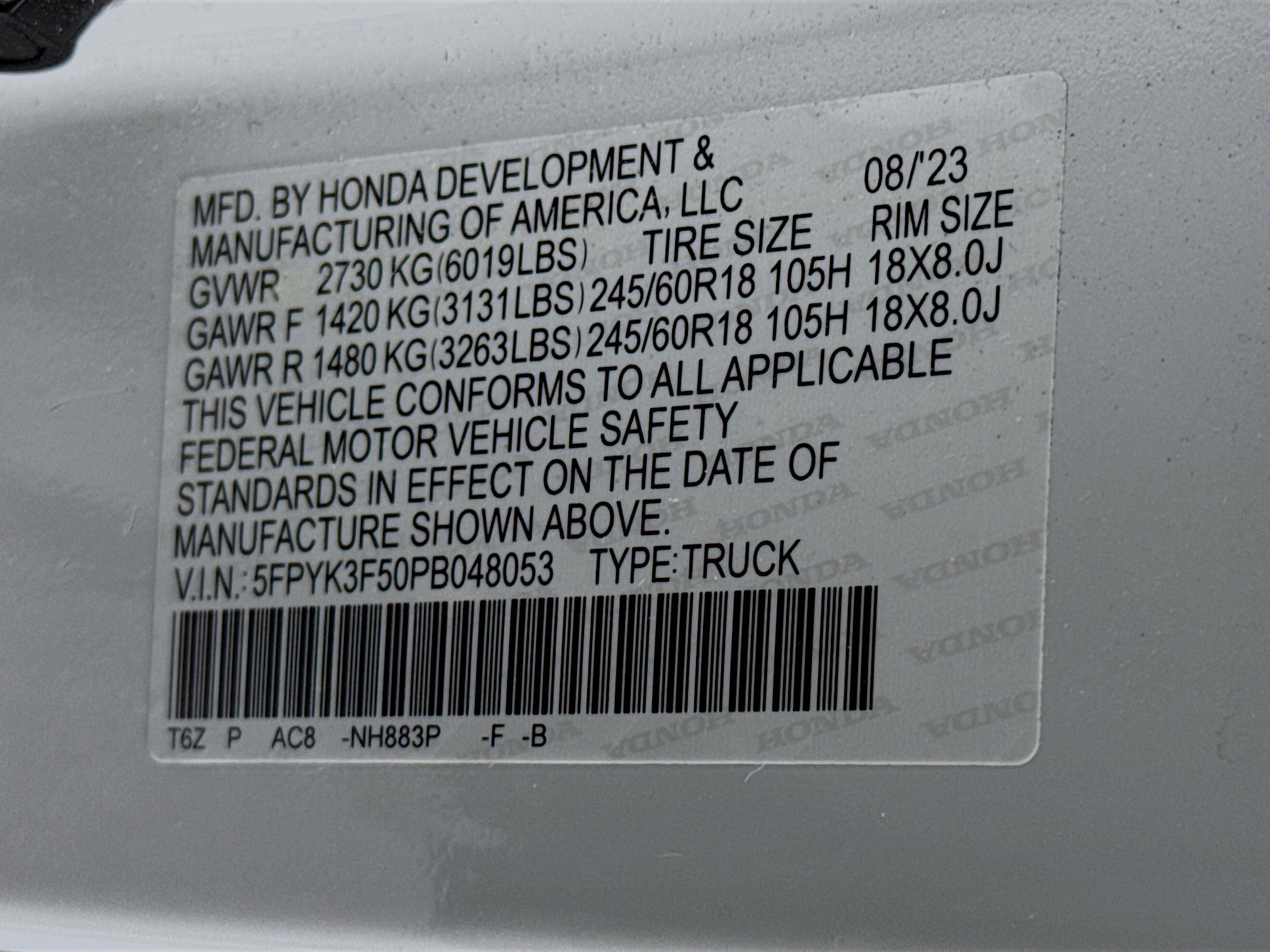 Certified 2023 Honda Ridgeline RTL image 31