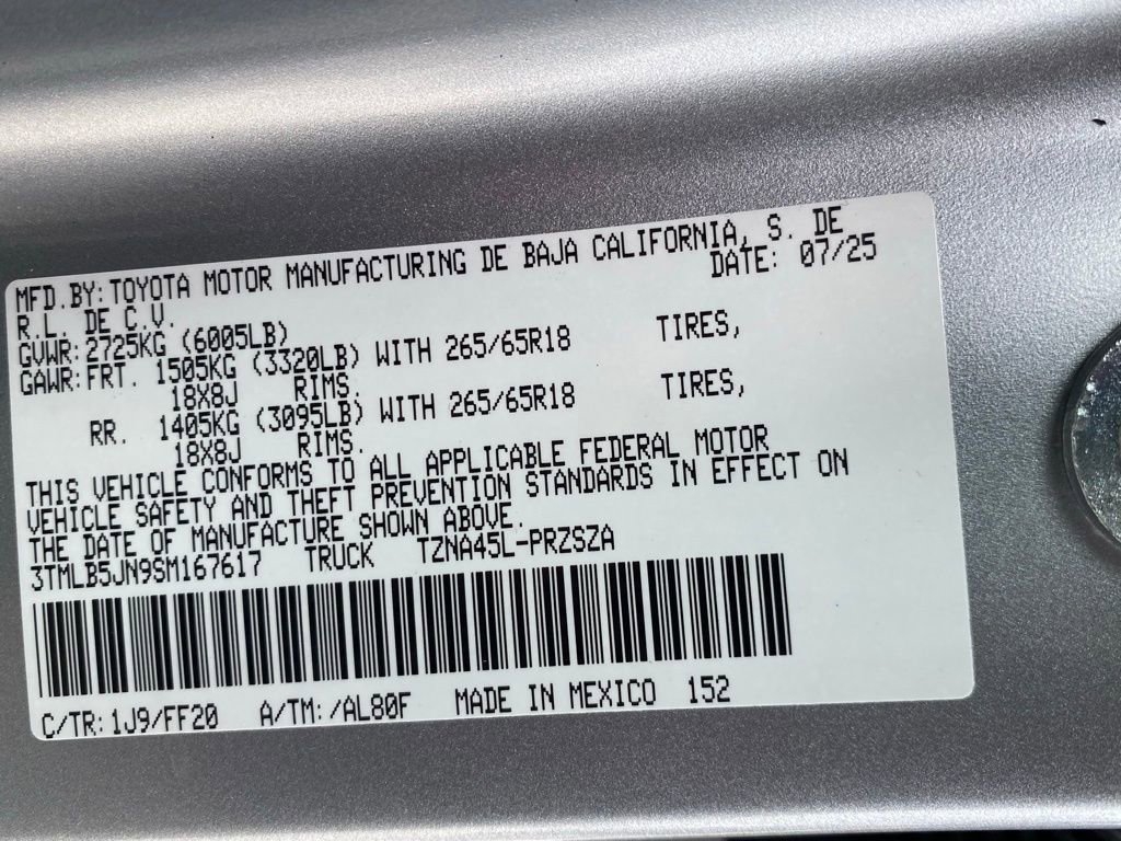 New 2025 Toyota Tacoma SR5 image 19