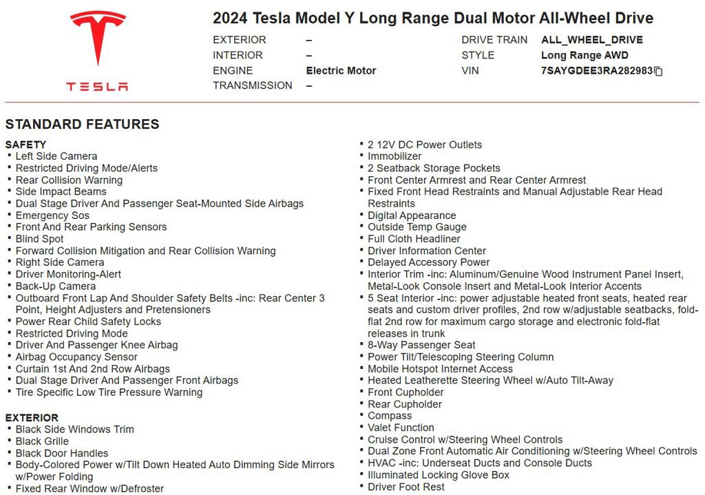 Used 2024 Tesla Model Y Long Range AWD/4WD image 18