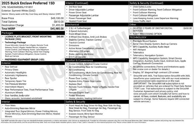 Used 2025 Buick Enclave Preferred FWD image 37
