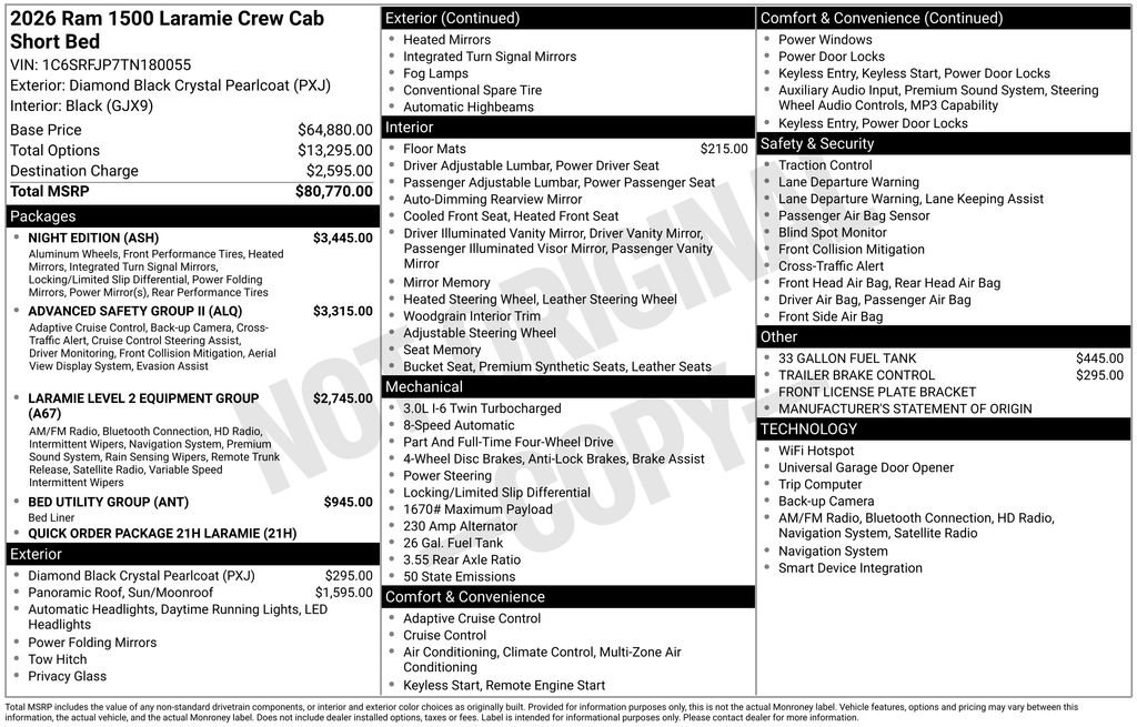 New 2026 RAM 1500 Laramie w/ Night Edition AWD/4WD image 32