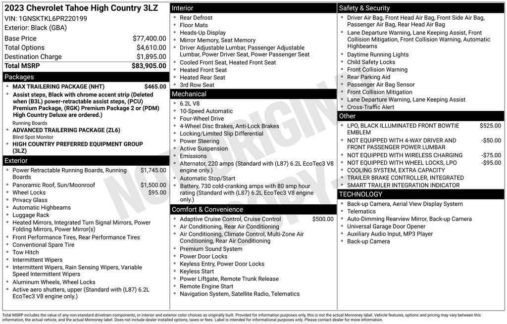Certified 2023 Chevrolet Tahoe High Country w/ Max Trailering Package image 35