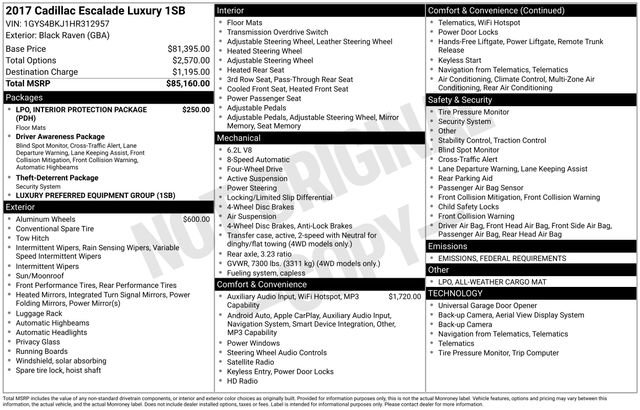 Certified 2017 Cadillac Escalade Luxury image 7