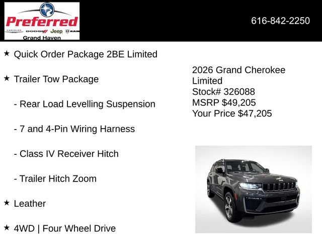 New 2026 Jeep Grand Cherokee Limited w/ Trailer Tow Package image 6